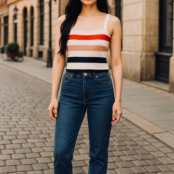 Moon & Madison Striped Sweater Tank Women's Top L - Picture 5 of 7